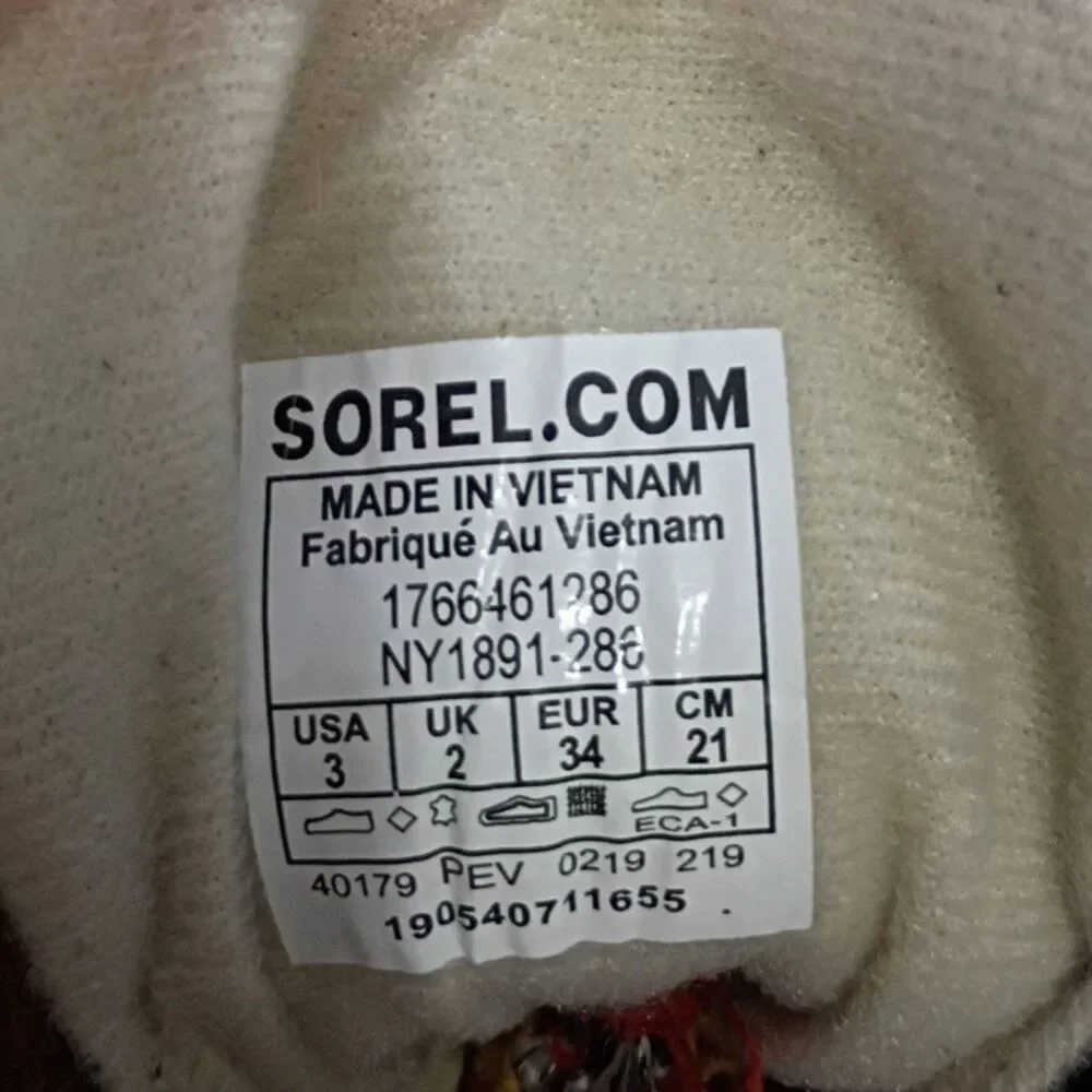 Sorel Cheyenne Kids Duck Boots Leather Lace Up Kids Youth Size 3